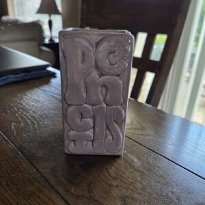 70s Styling Pottery Purple Pen/pencil Holder